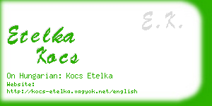 etelka kocs business card